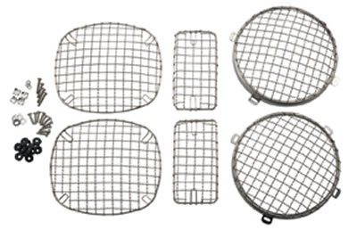 Kentrol 97-06 Jeep Wrangler TJ Wire Mesh Guard Set 6 Pieces - Polished Silver