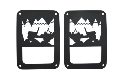Kentrol 07-18 Jeep Wrangler JK Heritage Taillight Guard- Textured Black