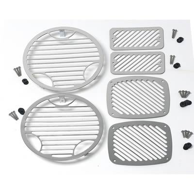 Kentrol 97-06 Jeep Wrangler TJ Billet Style Light Kit 6 Pieces - Polished Silver