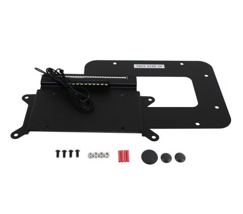 Kentrol 07-18 Jeep Wrangler JK Back Side License Plate Mount with LEDs - Textured Black