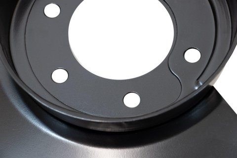 Kentrol 76-78 Jeep CJ Disc Brake Dust Cover Jeep Black Powdercoat Stainless