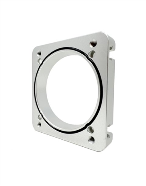 Torque Solution 06-21 Subaru STI EJ Big Bore Manifold Big Bore 76mm Throttle Body Adapter - Silver