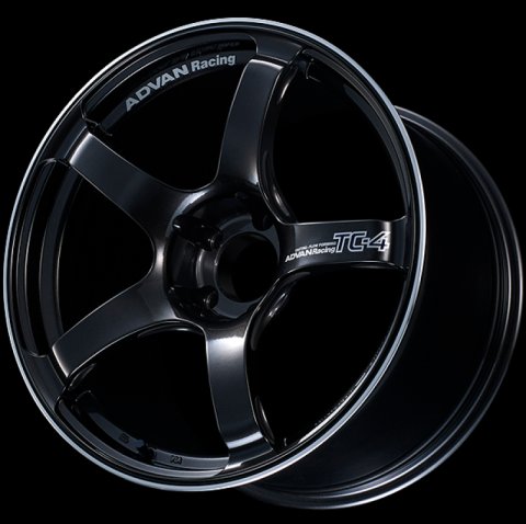 Advan TC4 18x8.5 +45 5x112 Black Gunmetallic Wheel and Ring
