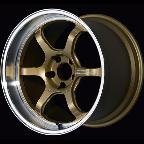 Advan R6 18x9.5 +05 5x114.3 Machining and Racing Brass Gold Wheel