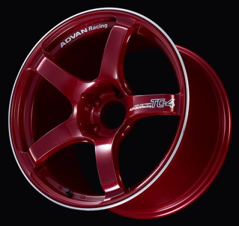 Advan TC4 17x7.0 +42 4x100 Racing Candy Red and Ring Wheel