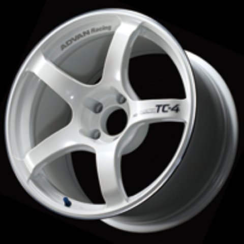 Advan TC4 17x7.5 +48 5x114.3 Racing White Metallic and Ring Wheel