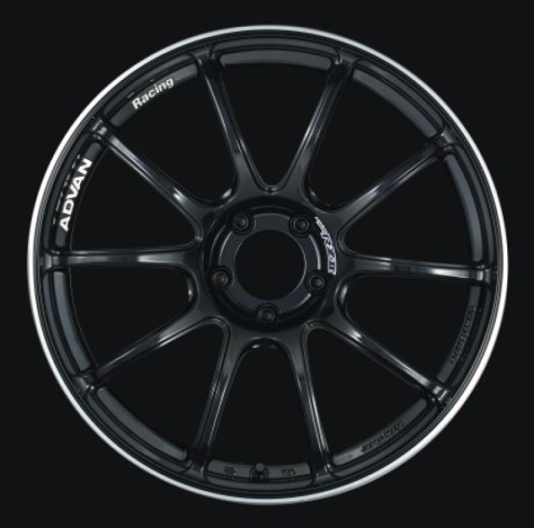 Advan RZII 17x8 +54 5x114.3 Racing Gloss Black and Ring Wheel