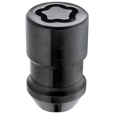 McGard Wheel Lock Nut Set - 4pk. (Cone Seat) 1/2-20 / 3/4 & 13/16 Dual Hex / 1.28in. Length - Black
