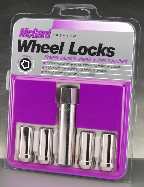 McGard Wheel Lock Nut Set - 4pk. (Tuner / Cone Seat) 1/2-20 / 13/16 Hex / 1.60in. Length - Chrome