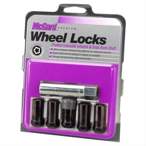 McGard Wheel Lock Nut Set - 5pk. (Tuner / Cone Seat) 1/2-20 / 13/16 Hex / 1.60in. Length - Black