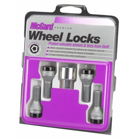 McGard Wheel Lock Bolt Set - 4pk. (Cone Seat) M12X1.25 / 17mm Hex / 22.0mm Shank Length - Black