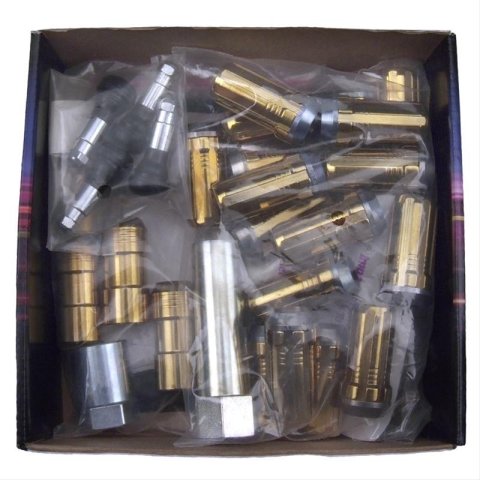 McGard SplineDrive Tuner 8 Lug Install Kit w/Locks & Tool (Cone) M14X1.5 / 1in. Hex - Gold