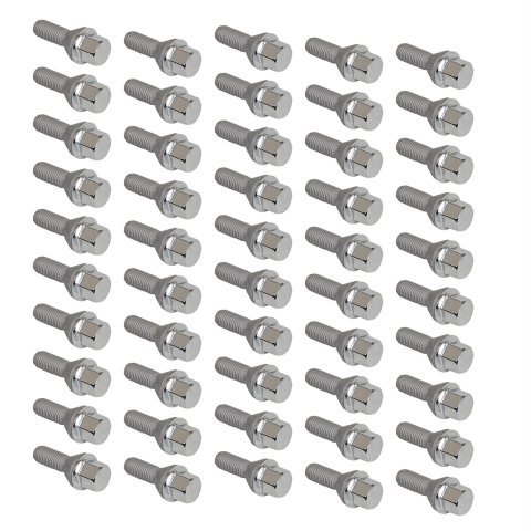 McGard Hex Lug Bolt (Cone Seat) M12X1.5 / 17mm Hex / 25.5mm Shank Length (Box of 50) - Chrome