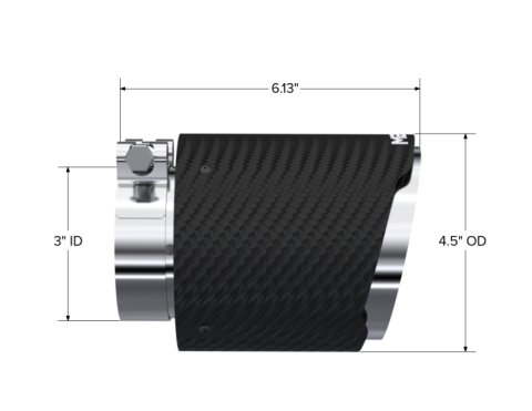 MBRP Universal Carbon Fiber Dual Wall Tip 4.5in OD/3in Inlet/6.13in L