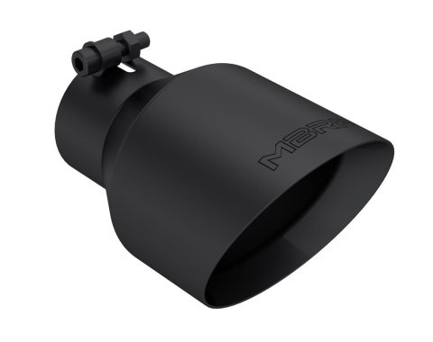 MBRP Universal 3in Hex Tip 5in Inlet 8in Length Dual Wall Exhaust Tip - Black Coated