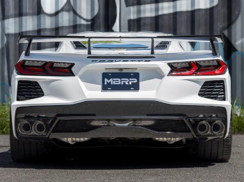 MBRP 20-24 Chevrolet Corvette C8 3in Active Cat Back Quad Split Rear Exit Exhaust w/ AFM Sims
