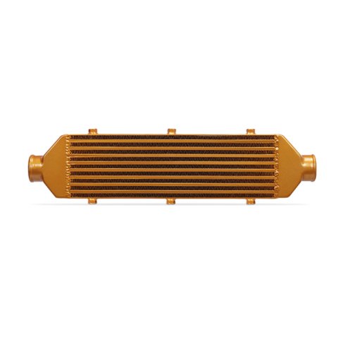Mishimoto Universal Gold Z Line Intercooler Overall Size: 28x8x3 Core Size: 21x6x2.5 Inlet / Outlet