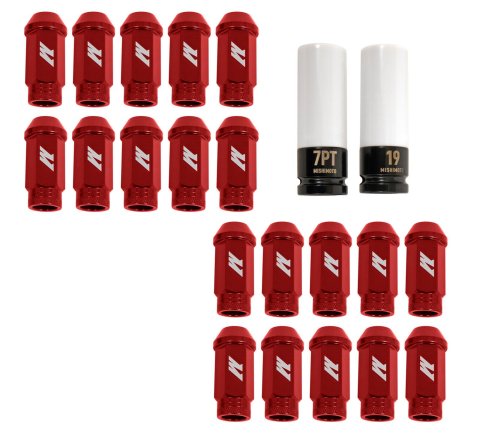 Mishimoto Aluminum Locking Lug Nuts M12x1.25 20pc Set Red