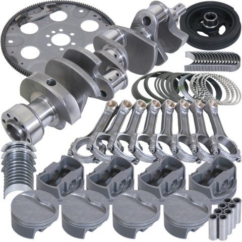 Eagle Chevy 350 1Pc 3.750in Crank 5.700in I-Beam Rod 4.060in Pistons 153 Tooth FP Balanced Assembly