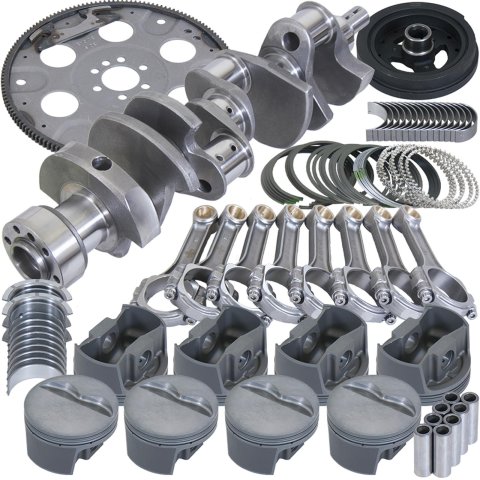Eagle Chevy 350 1Pc 3.750in Crank 5.700in I-Beam Rods 4.040in Pistons 153 Tooth FP Balanced Assembly