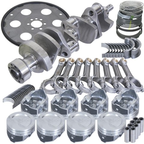 Eagle Chevy 350 1Pc 3.750in Crank 5.700in I-Beam Rod 4.060in Pistons 153 Tooth FP Balanced Assembly