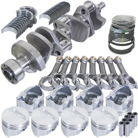 Eagle Chevy 350 1Pc 3.750in Crank 6.000in I-Beam Rods 4.060in Pistons 168 Tooth FP Balanced Assembly