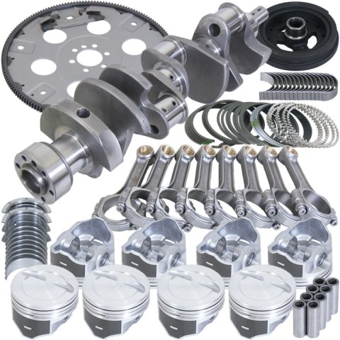Eagle Chevy 350 1Pc 3.750in Crank 5.700in I-Beam Rods 4.060in Pistons 168 Tooth FP Balanced Assembly