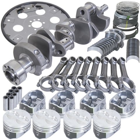 Eagle Chevy 350 1Pc 3.480in Crank 5.700in I-Beam Rods 4.000in Pistons 168 Tooth FP Balanced Assembly