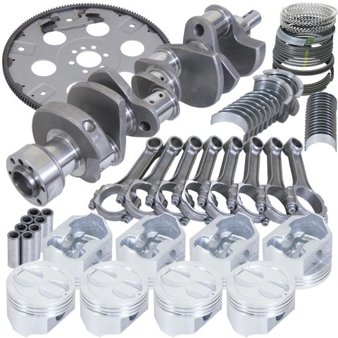 Eagle Chevy 350 1Pc 3.480in Crank 5.700in I-Beam Rods 4.030in Pistons 168 Tooth FP Balanced Assembly