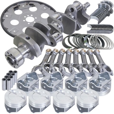 Eagle Chevy 350 1Pc 3.750in Crank 5.700in I-Beam Rods 4.000in Pistons 168 Tooth FP Balanced Assembly