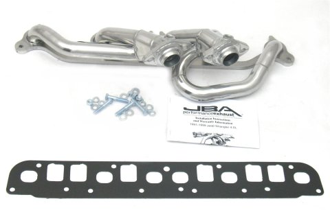 JBA 00-06 Jeep 4.0L 1-1/2in Primary Silver Ctd Cat4Ward Header