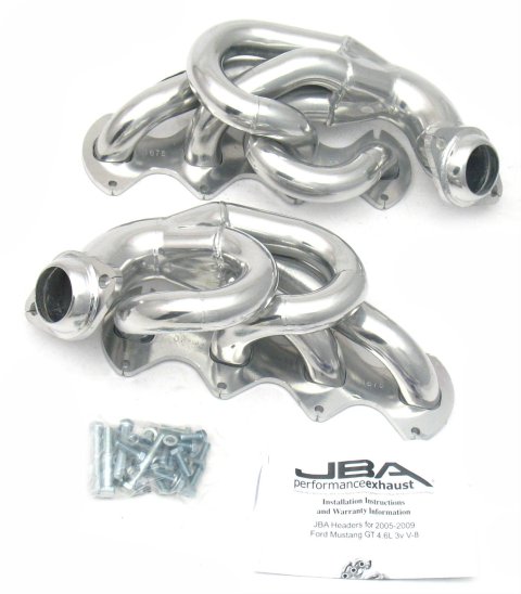 JBA 05-10 Ford Mustang 4.6L 3V 1-5/8in Primary Silver Ctd Cat4Ward Header