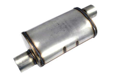 JBA Universal Chambered Style 304SS Muffler 14x8x5 3in Inlet Diameter Offset/Offset