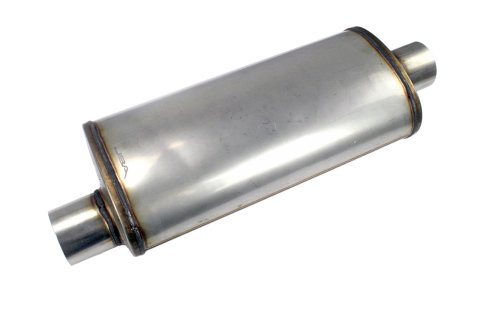 JBA Universal Chambered Style 304SS Muffler 18x8x5 3in Inlet Diameter Offset/Center