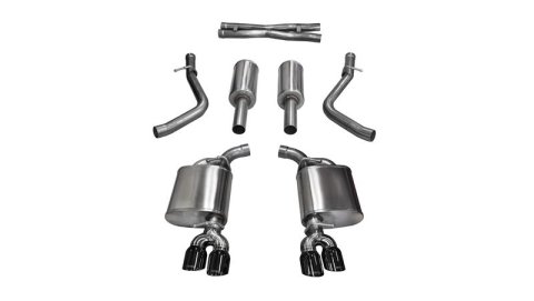 Corsa 2015-2016 Dodge Challenger Xtreme Cat-Back Dual Rear Exit with Twin 3.5in Black Pro-SeriesTips