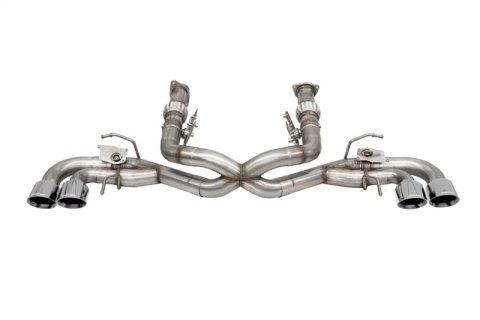 Corsa 2020-2025 Corvette C8 3in Valved Cat-Back 4.5in Pol Quad Tips - Fits Factory NPP Exhaust w/AFM
