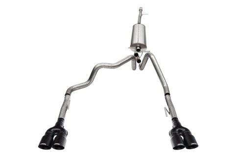 Corsa 19-25 Chevy Silverado 1500 CatBack Dual Rear Exit with Twin 4in Black Powder Ct ProSeries Tips
