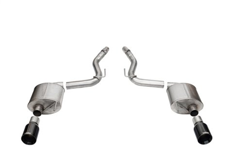 Corsa 24+ Frd MustangGT Touring Axle-Back Ex.Sys 3.0in Dual Rear Exit w/4.5in Blk PVD StraightCutTip