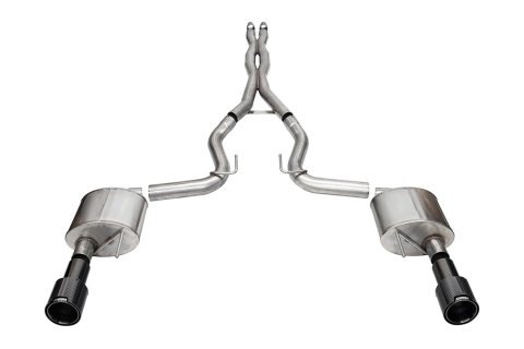 Corsa 2024+ Ford Mustang GT 5.0L V8 Xtreme 4.5 Cat-Back Duel Rear w/ 4.5 In Carbon Fiber Tips
