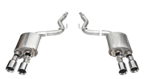 Corsa 24+ Ford Mustang Dark Horse 5.0L 3in Dual Rear Axle-Back w/Twin 4.5in Polish Straight Tips