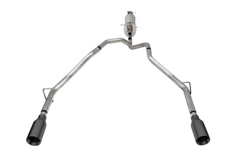 Corsa 25-26 Ram 2.5in Stainless Steel Sport Cat-back, Dual Rear Exit 5.0in Gunmetal Tip