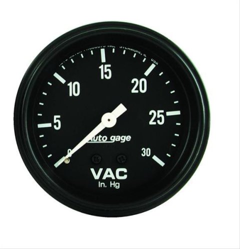 Autometer AutoGage 2-5/8in. / 0-30 IN HG / Mechanical Full Sweep Vacuum Gauge