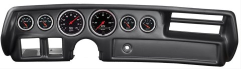 Autometer Designer Black 70-72 Chevelle/ El Camino/ Malibu Dash Kit 6pc Tach/MPH/Fuel/Oil/WTMP/Volt