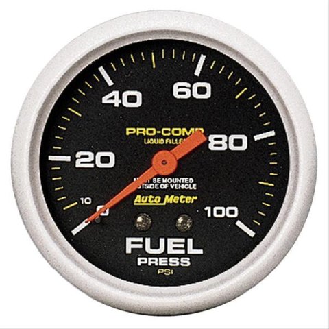 Autometer Liquid Filled Mechanical 2-5/8inch 100 PSI Fuel Pressure Gauge