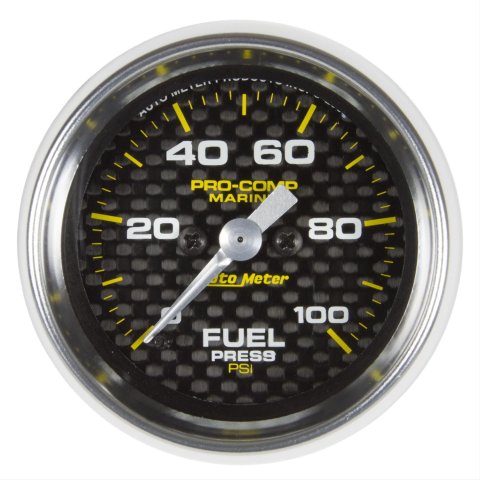 Autometer Marine Carbon Fiber 2-5/8in 15 PSI Digital Stepper Motor Fuel Pressure Gauge