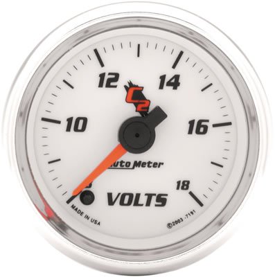 Autometer C2 52mm Electronic 8-18V Voltmeter Gauge