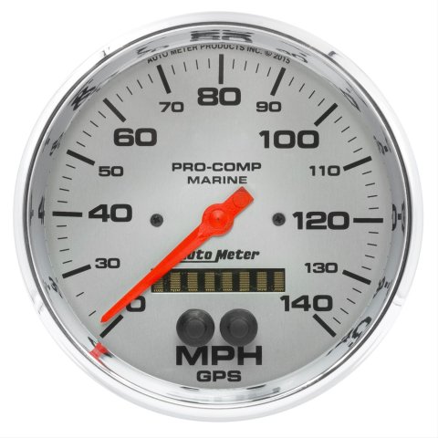 Autometer Speedometer 5in 140 MPH GPS Marine Chrome Ultra-Lite Gauge