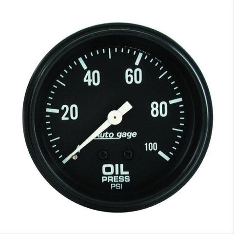 Autometer AutoGage 2-5/8in Mechanical Black 0-100 PSI Oil Pressure Gauge