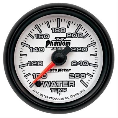 Autometer Phantom II 2-5/8in 260 Degree F Mechanical Water Gauge
