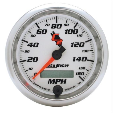Autometer C2 3 3/8 inch 160MPH In-Dash Speedometer